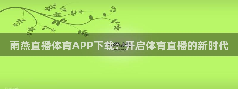 雨燕直播体育APP下载：开启体育直播的新时代