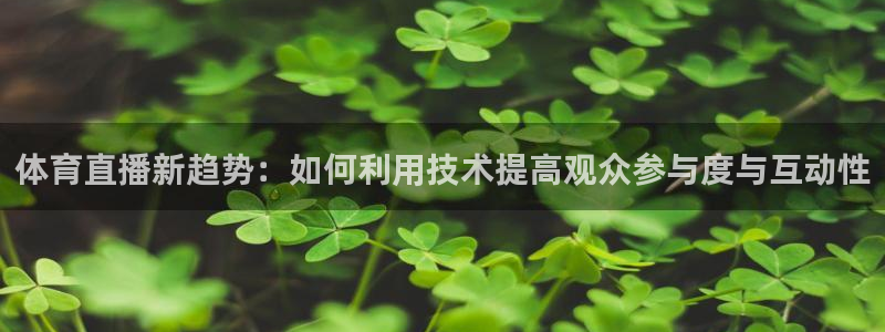 体育直播新趋势：如何利用技术提高观众参与度与互动性